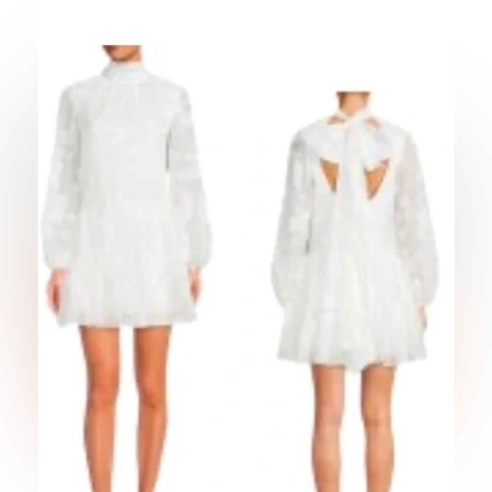 Badgley Mischka White Mini Dress
